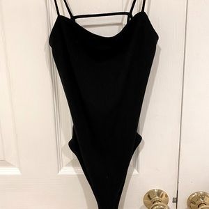 ribbed black body suit